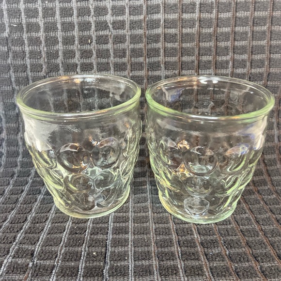 Vtg ANCHOR HOCKING Interior Design Thumbprint 8oz Jelly Glass.VGC Set of 2 - Picture 1 of 5